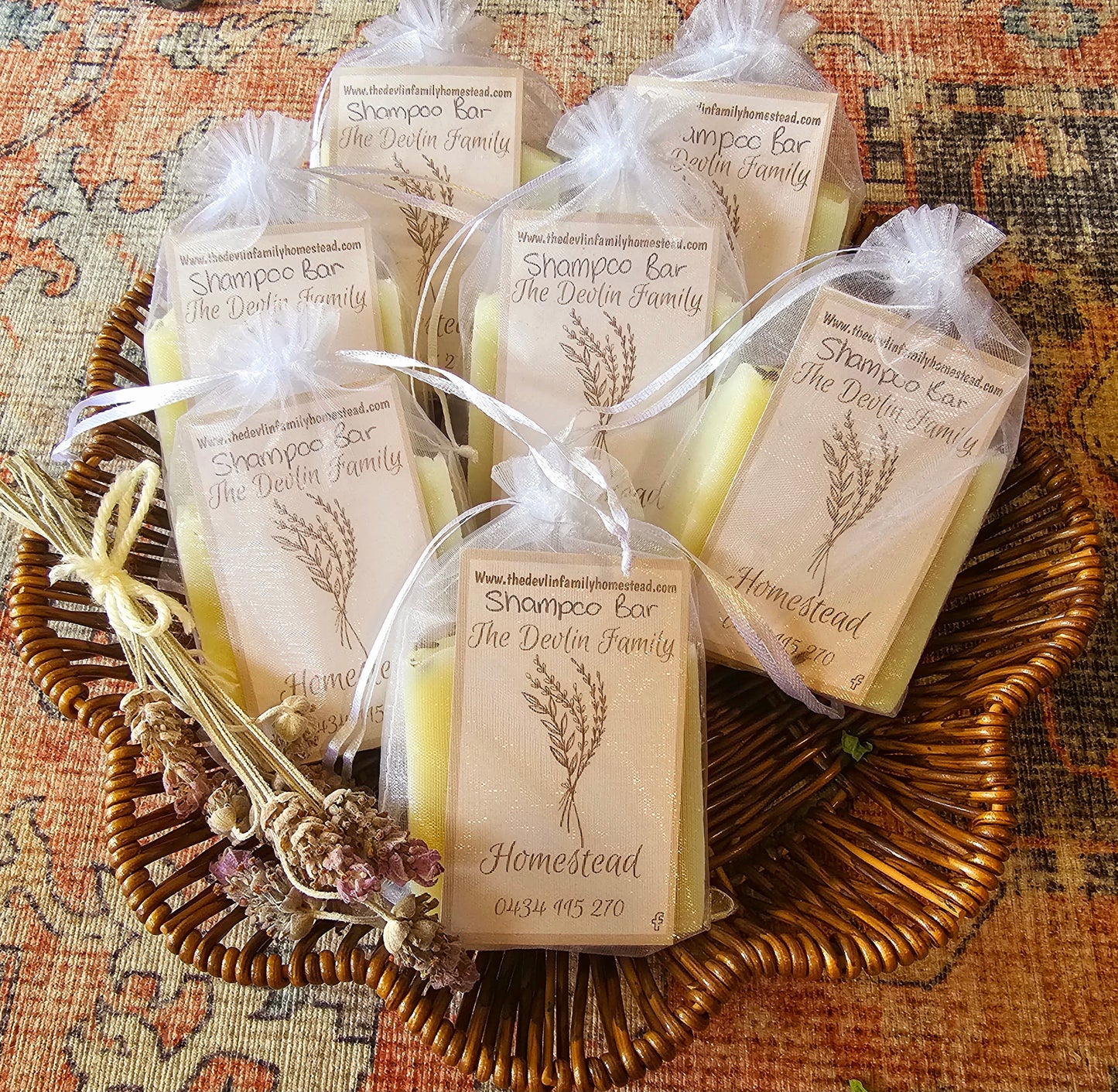 Rosemary & Lavender Infused Tallow Shampoo Bar with Peppermint essential oil
