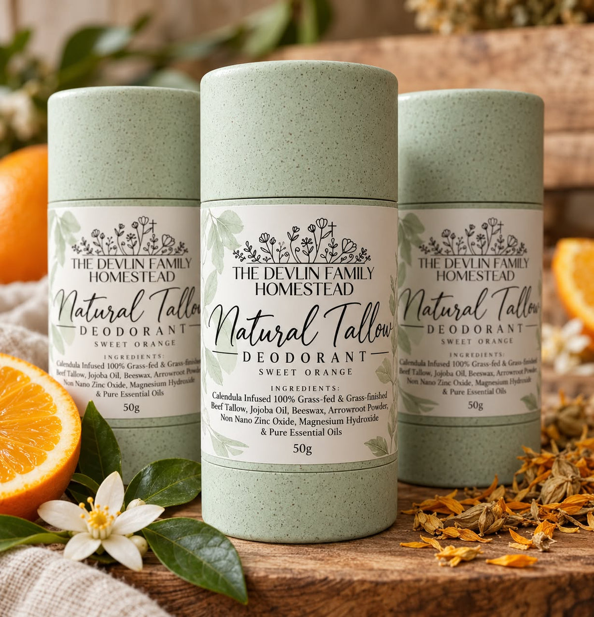 Natural Tallow Deodorant - Sweet Orange