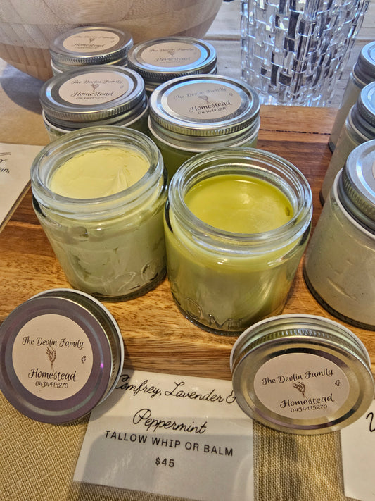 Comfrey Infused Tallow Balm with Lavender & Peppermint Oils