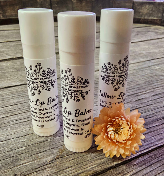 Plumping Peppermint Tallow Lip Balm Tube