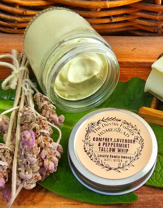 Comfrey Infused Tallow Whip with Lavender & Peppermint Oils