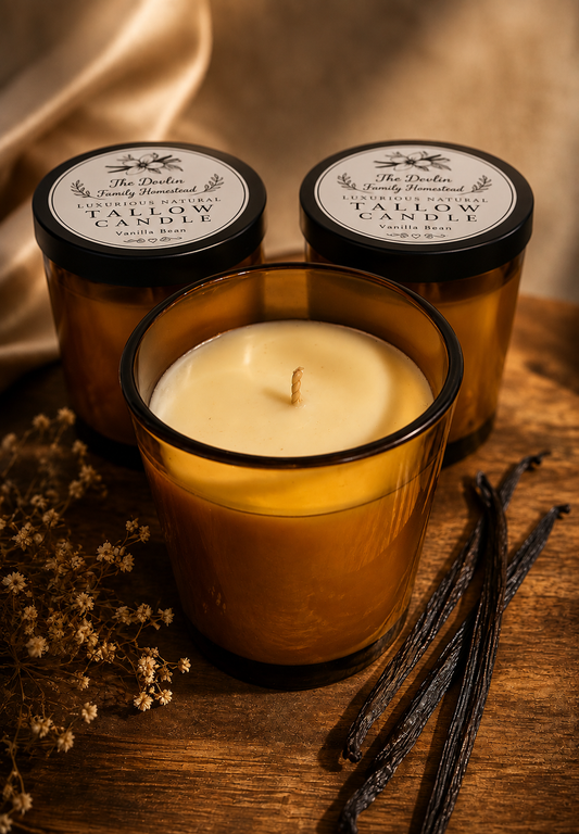 Luxurious Natural Tallow Candle - Vanilla Bean