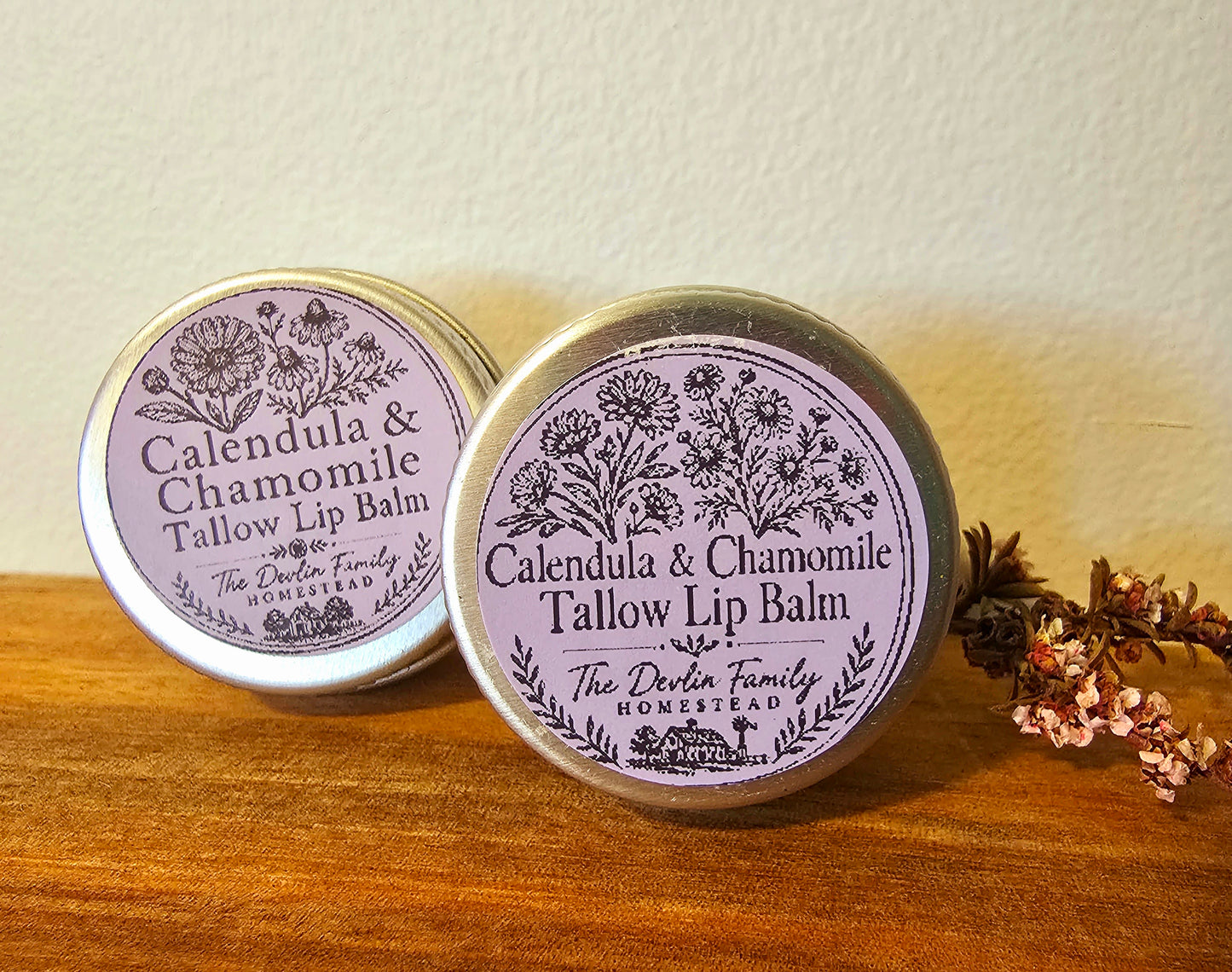 Calendula & Chamomile Infused Tallow Lip Balm