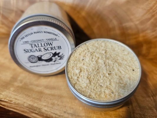SALE!! Coconut, Lime & Vanilla Tallow Sugar Scrub 50ml