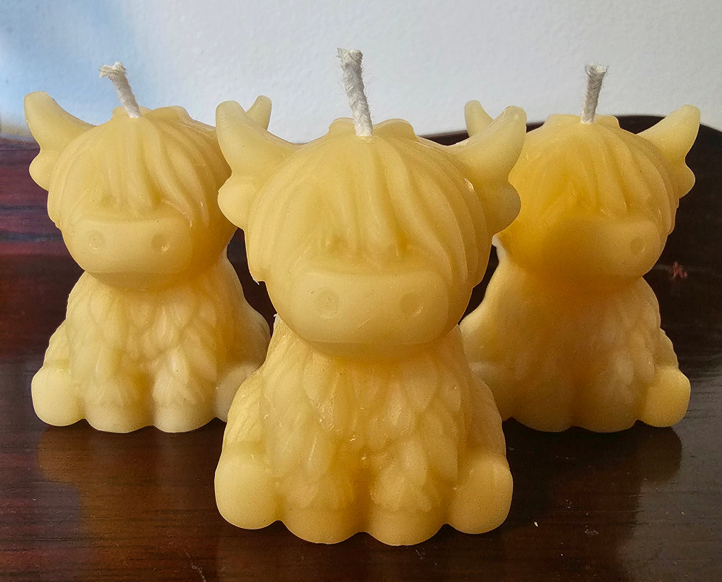 Mini Highland Cow Beeswax Candle
